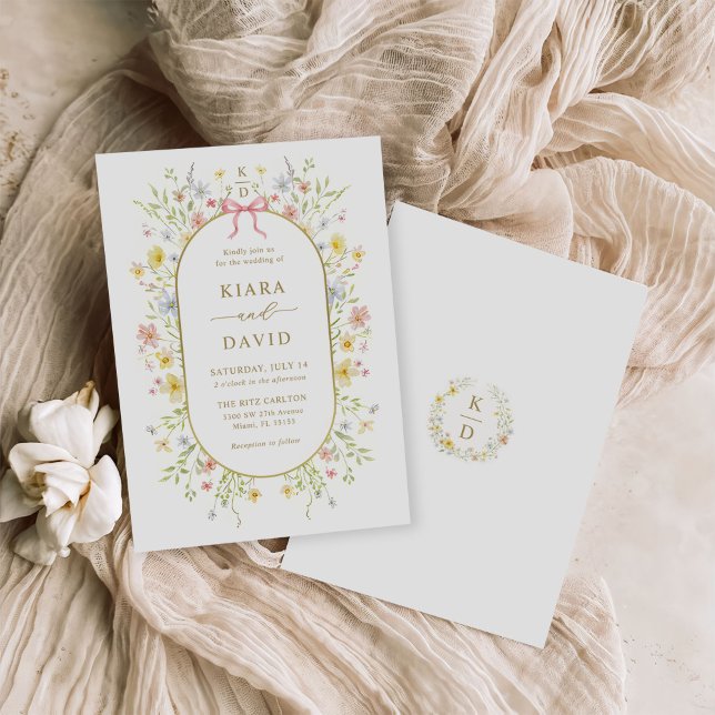 Spring Wildflower Meadow Garden Wedding Invitation (Creator Uploaded)