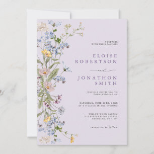 Spring Wildflower Meadow Garden Wedding Invitation