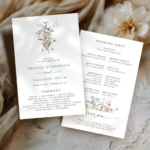 Spring Wildflower Meadow Garden Wedding Program