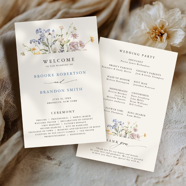 Spring Wildflower Meadow Garden Wedding Program (Spring Wildflower Meadow Garden Wedding Program)