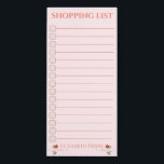 Spring Wildflower Poppy Floral Shopping List Magnetic Notepad<br><div class="desc">Stay organized and add a touch of elegance to your shopping routine with our Wildflower Poppy Flower Personalized Shopping List Magnetic Notepad. Featuring captivating watercolor art, this magnetic notepad combines functionality with artistic beauty. Personalize it with your name or the names of your loved ones for a unique and thoughtful...</div>