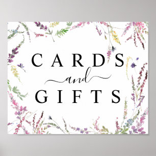 Spring Wildflower Wedding Cards & Gifts Table Sign