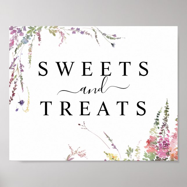 Spring Wildflower Wedding Sweets & Treats Dessert Poster (Front)