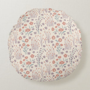 Spring Wildflower Whispers Round Pillow