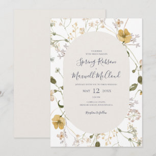 Spring Wildflower   White Casual Wedding Invitation