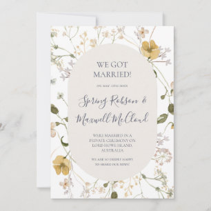 Spring Wildflower   White Elopement Announcement