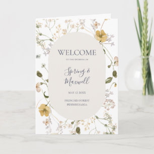 Spring Wildflower   White Folded Wedding Program