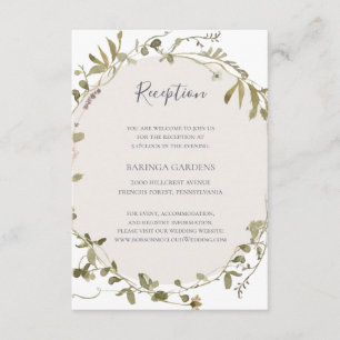 Spring Wildflower   White Wedding Reception Card