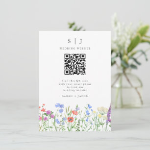 Spring WildflowerQR Code Wedding Enclosure Card