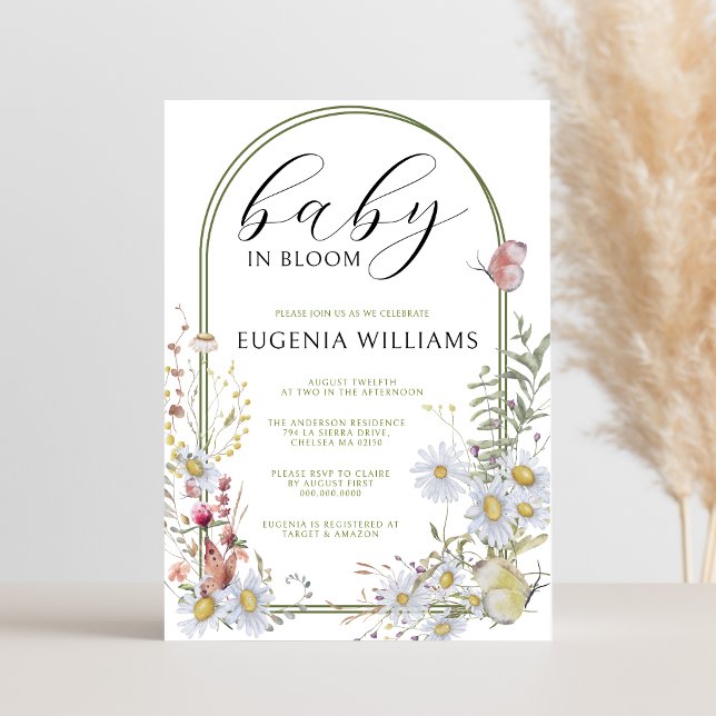 Spring Wildflowers Baby in Bloom Baby Shower Invitation (Creator Uploaded)