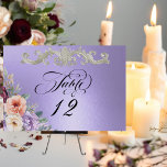 Spring Wildflowers - Blue Lilac Table Number<br><div class="desc">This lovely design features a nature inspired background embellished with wildflowers, a scroll design and a place for the table number. To edit the table number: change the number individually and add to your cart. Designed to coordinate with the Springtime Wildflowers Wedding Collection. To change details, click «Personalize». To move...</div>