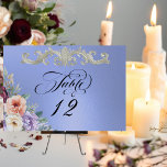 Spring Wildflowers - Blue Table Number<br><div class="desc">This lovely design features a nature inspired background embellished with wildflowers, a scroll design and a place for the table number. To edit the table number: change the number individually and add to your cart. Designed to coordinate with the Springtime Wildflowers Wedding Collection. To change details, click «Personalize». To move...</div>