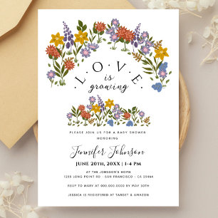 Spring Wildflowers Boho Baby Shower Neutral Invitation