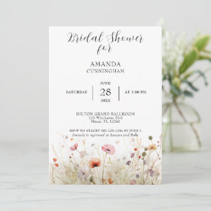 Spring Wildflowers Bridal Shower Invitation