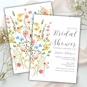 Spring Wildflowers Elegant Garden Bridal Shower  Invitation
