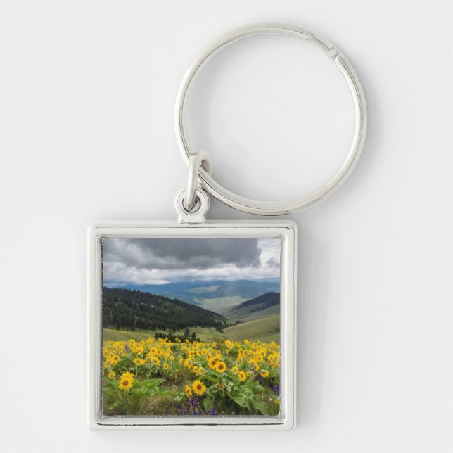Spring Wildflowers In The Hills Keychain (Front)