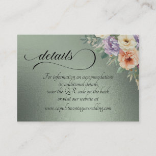 Spring Wildflowers, QR Code - Sage Enclosure Card