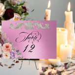 Spring Wildflowers - Rose Pink Table Number<br><div class="desc">This lovely design features a nature inspired background embellished with wildflowers, a scroll design and a place for the table number. To edit the table number: change the number individually and add to your cart. Designed to coordinate with the Springtime Wildflowers Wedding Collection. To change details, click «Personalize». To move...</div>
