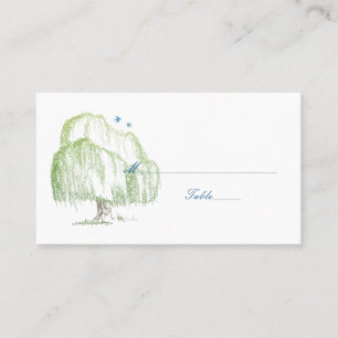 Spring Willow Tree Wedding Place or Escort Cards