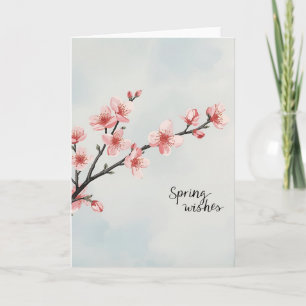 Spring Wishes – Cherry Blossom Greeting Card