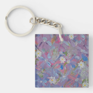 Spring Wonderland Floral Acrylic Square Keychain