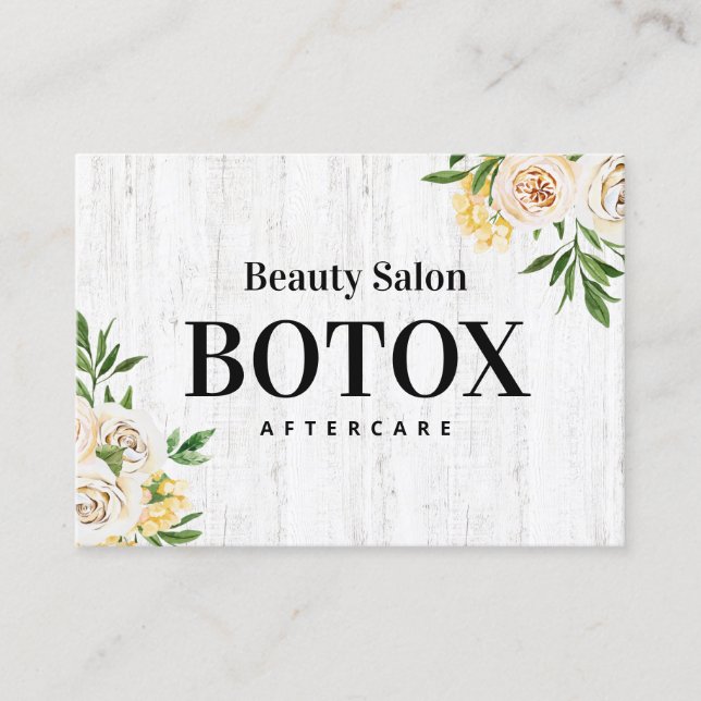 Spring Wood  Botox Aftercare Business Card (Front)