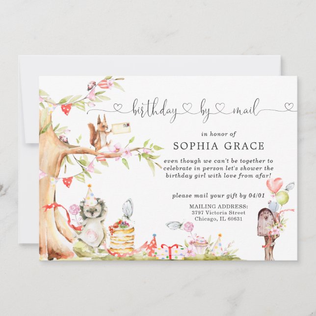 Spring Woodland | Birthday by Mail Invitation (Front)