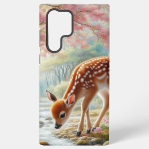Spring woods with fawn/deer  samsung galaxy case