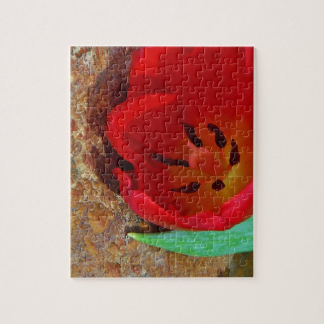 Spring yellow and Red Tulip Jigsaw Puzzle (Vertical)