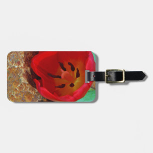 Spring yellow and Red Tulip Luggage Tag