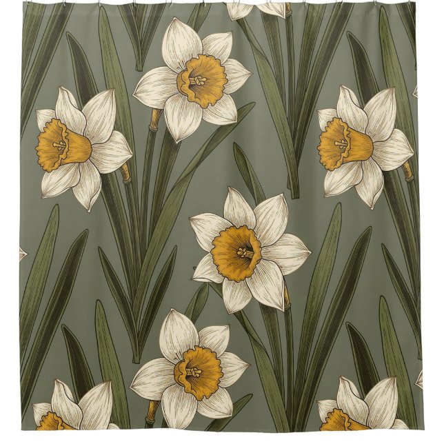Spring Yellow Daffodil Floral Botanical Pattern (Front)