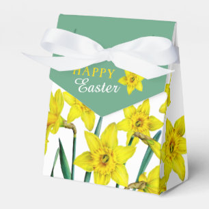 Spring yellow daffodils art thank Happy Easter Favor Box