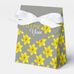 Spring yellow daffodils art thank you gift favor box