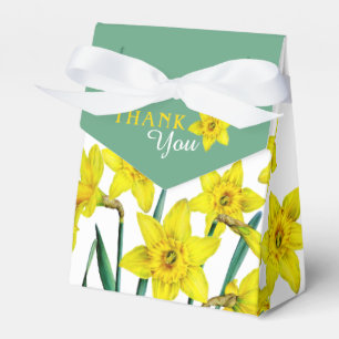 Spring yellow daffodils art thank you gift favor box