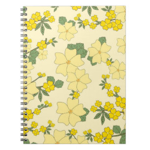 Spring Yellow Floral Pattern Notebook