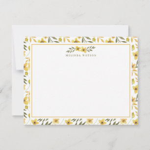 Spring Yellow Flowers Stationery Card