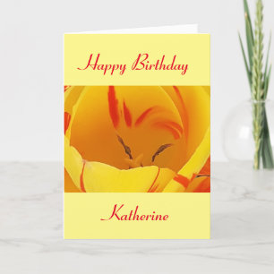 Spring Yellow Tulip Birthday Card