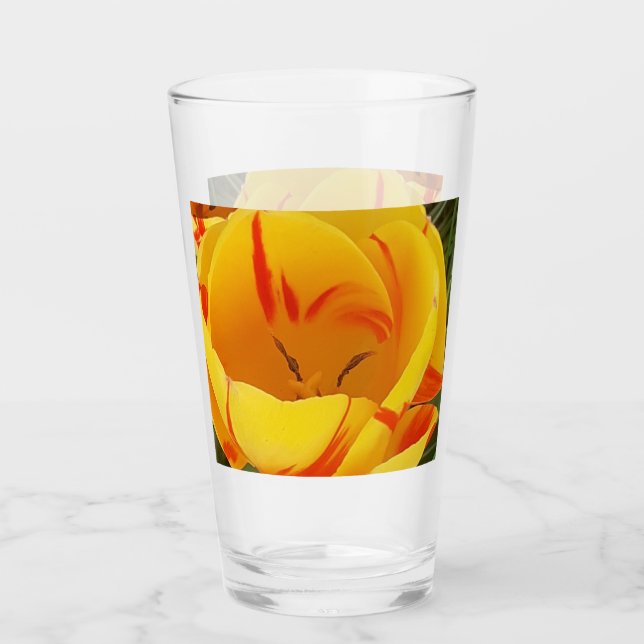 Spring Yellow Tulips Glass (Front)