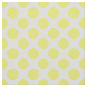 Spring Yellow & White Polka Dot Pattern Fabric
