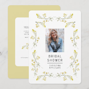 Spring Yellow Wildflowers Photo Bridal Shower II Invitation
