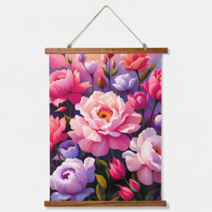 Spring Zen Sunrise Pink Blossom Garden  Hanging Tapestry