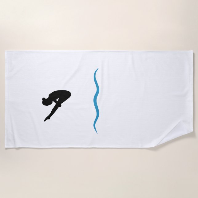 Springboard Diving Beach Towel (Front)