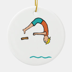 Springboard Diving Ceramic Ornament