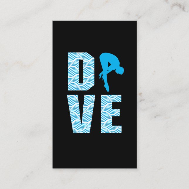 Springboard Diving Gift Diver Platform Springboard Business Card (Front)