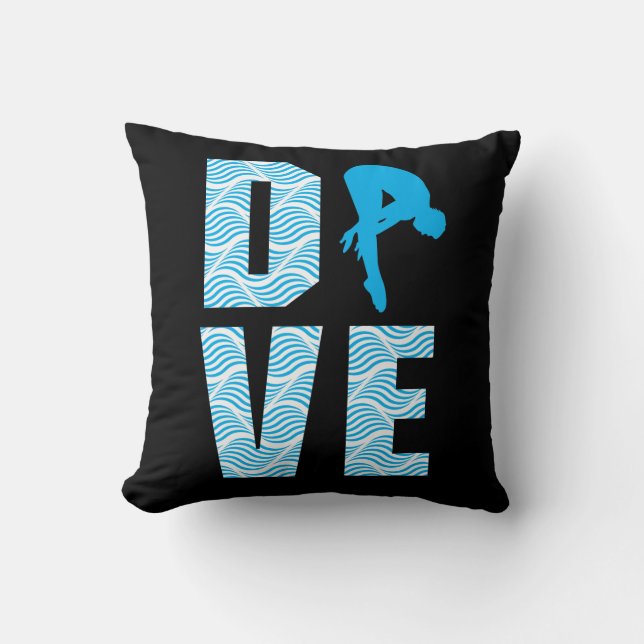 Springboard Diving Gift Diver Platform Springboard Throw Pillow (Front)