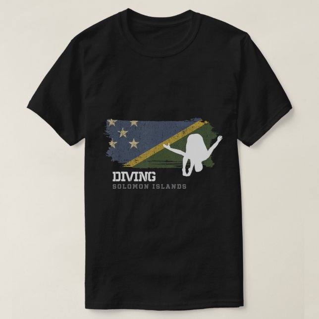 Springboard Diving Solomon Islands Diver Sports Di T-Shirt (Design Front)