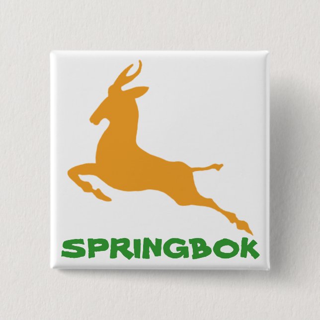Springbok 2 Inch Square Button (Front)