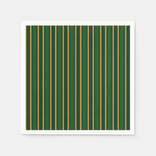 Springbok green and gold candy stripes napkin