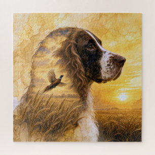 Springer Spaniel and Pheasant Double Exposure Jigsaw Puzzle