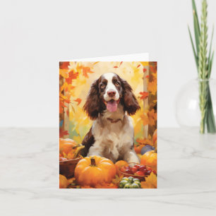 Springer Spaniel Autumn Thanksgiving  Card